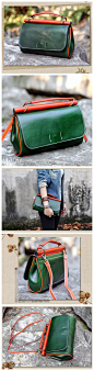 Handmade Genuine Leather Handbag Clutch Small Satchel Messenger for Women 14102