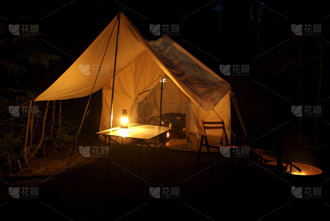 帐篷,营火,轻的,无人,自然,灯笼,图像...
