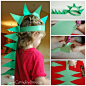 Dinosaurio de papel DIY sombrero.  Artesanía para preescolares o más niños.