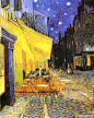 梵高 油画 《夜晚的咖啡馆》，耶鲁大学艺廊收藏。