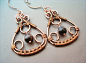 Wire Wrapped  Copper Earrings - Copper Jewelry - wire wrapped Earrings handmade