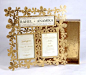gold frame invitation , framed wedding card , laser cut wedding card , unique wedding card , offbeat invitations