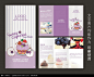 紫色卡通甜品糕点三折页图片
