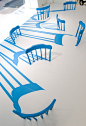 2D/3D chairs for Issey Miyake by Yoichi Yamamoto Architects, Tokyo visual merchandising store design