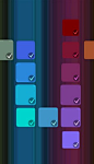 [渐变挑战 Blendoku]一款自我测试的游戏，小编曾有过一次正确排序100多个渐变色块的经历，如今之所以没能成为一个艺术家，可能是因为审美有点问题吧。