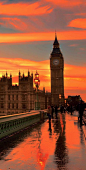 Westminster sunset, London - by Eddy Yuonan