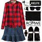 Promoted : http://www.romwe.com
Top : http://www.romwe.com/Stand-Collar-Plaid-Blouse-p-96056-cat-670.html?utm_source=polyvore&utm_medium=set&url_from=oshint-0130
Skirt : http://www.romwe.com/Pockets-Ruffle-Denim-Skirt-p-104645-cat-682.html?utm_sou