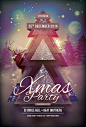 Xmas Party Flyer Template : Easy to customize PSD flyer template for your club or music event