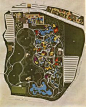 Roberto Burle Marx, Parque del Este´s plan, 1958, gouache
