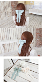 韩国进口代购头发饰品春季新款雪纺超大蝴蝶结发夹弹簧夹顶夹横夹-淘宝网