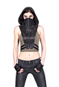 Vêtements de NINJA KOMBAT techniques Crop Top veste à capuchon