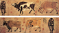 《五牛图》卷是少数几件唐代传世纸绢画作品真迹之一，也是现存最古的纸本中国画，因而受到广泛重视，堪称“镇国之宝”。
《五牛图》画在一张窄而长的桑皮纸上，五牛姿态各异、身形逼肖，全图除了一丛荆棘之外，不设任何背景，着重突出牛的既倔强又温顺的性格。韩用粗壮雄健而富于变化的线描，表现牛的骨骼和筋骨，以赭、黄、青、白等色彩表现五牛毛色的不同，且根据牛体的凹凸施以不同颜色，具有立体感。“点睛”是牵动全局的关键，画家将牛眼适当夸大，着意刻画，使五牛瞳眸炯炯有神，达到了形神兼备的艺术境界，为“中国十大传世名画”之一。