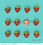 Outstanding slice red strawberry middle strawberry on green pastel background. flat lay