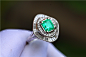 祖母绿戒指 天然祖母绿戒指 PT金嵌钻祖母绿戒指 提亚彩宝工场