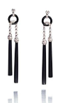 A pair of art deco enamel, onyx and diamond pendent earrings, by Van Cleef & Arpels, circa 1925.