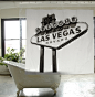 美国 Las Vegas Shower Curtain 拉斯维加斯浴帘