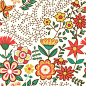 Summer patterns : Seamless texture with flowers and butterflies. Endless floral pattern.