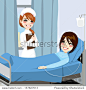 Nurse standing on the side of a bed in a hospital room visiting a sick woman patient receiving intravenous therapy treatment 正版图片在线交易平台 - 海洛创意（HelloRF） - 站酷旗下品牌 - Shutterstock中国独家合作伙伴