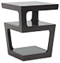 Baxton Studio Clara Black Modern End Table with 3, Tiered Glass Shelves modern-side-tables-and-end-tables
