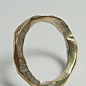 传统 日本 银+铜 合金工艺 制作 另类 戒指 棱角 纹饰 岁月痕迹