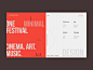 One Minimal Festival Homepage Alternative Version circle register event minimal video tickets music design art festival cinema whitespace grid gif animation ux ui white typography red