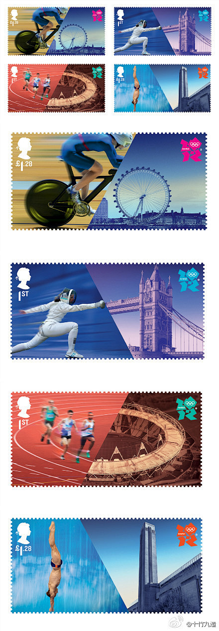2012年伦敦奥运会邮票 体育与建筑的完...