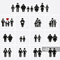 Family Icons. Man, Woman, Kid, Elder. People Character. - 创意图片 - 视觉中国