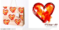 艺术包装－VI水彩爱心底纹购物纸袋手提袋包装设计