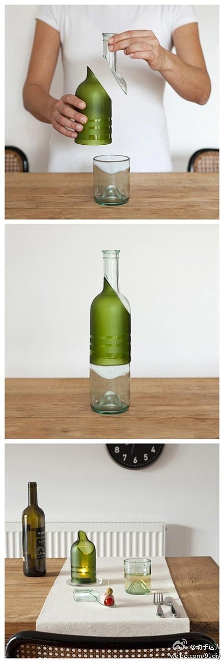 【9款DIY玻璃瓶的创意】自己动手制作吧...