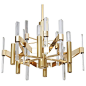 Sciolari Brass and Lucite Chandelier: