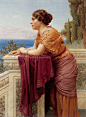 【油画】英国John William Godward《希腊时代》