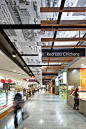 Newspaper Print Ceiling designed by Thoughtspace. Merrylands Shopping Centre. Photography by Steve Brown