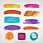 Watercolor banner collection Premium Vector