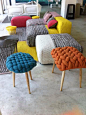 羊毛手工编织木凳 创意编织凳子家具设计 GIRONES西班牙