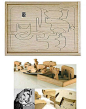 以前介绍过miller goodman出品的木头制作的木玩拼图积木ShapeMaker，最近他们新推出的木玩PlayShapes，也很有意思，由74块几何形木块组成，可拼可搭出几百种图形，感觉是七巧板和传统搭建积木的结合产物 #手工#