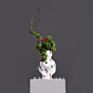 妖及现代简约创意黑白斑点陶瓷花器 样板间售楼处客厅花艺摆件-淘宝网