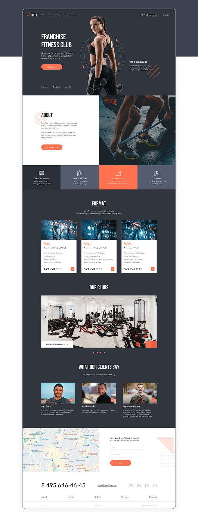 Landing page for Fit...
