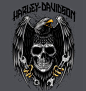 Harley-Davidson 骷髅与纸牌 潮流插画欣赏