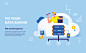 云服务器数据传输工程师矢量插图Cloud Engineers For Data Saving Server Vector I... :  