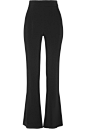 Cushnie et Ochs - Stretch-cady flared pants : Black stretch-cady Concealed hook and zip fastening at back 97% viscose, 3% elastane Dry clean