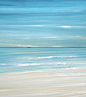 Blue Beach ocean coastal wave wall art painting by FradetFineArt, $40.00