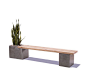 Concrete / Wood Planter Bench