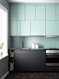 Colour - Eggshell Green with Dark Contrasting Timber: 