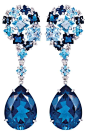 Topaz and Diamond Earrings.: 