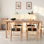 北欧/宜家/无印良品风格 橡木/实木餐桌 原木色细腿餐桌