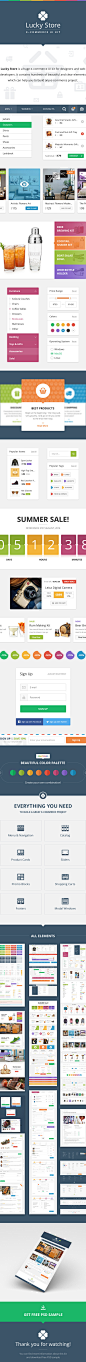 Lucky Store UI Kit : Lucky Store is a huge e-commerce UI kit for designers and web developers. It contains hundreds of beautiful and clear elements which can help you to build any e-commerce project. Full version: http://flexrs.me/lucky-store