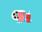 #图标# #UI# #扁平化# #色彩# #清新# Popcorn and Movies