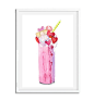 Pink milkshake print, Printable milkshake art, Milkshake watercolor print, Food&drinks print, Sweets print, Kitchen decor, Colorful print : Please note that this is a digital download only, no physical product will be shipped.  Pink milkshake print, P