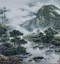 国画 插画手绘 《精美的彩墨山水》风景组图#水墨丹青# #工笔#