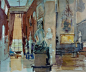 South Room, Petworth by Michael Chaplin RWS  Copyright remains with the artist.  #michaelchaplin #francisilesgallery: 